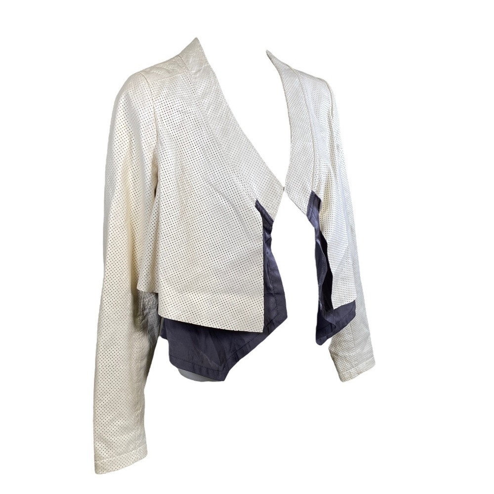 Poleci Boxy Crop Leather Jacket - Picture 2 of 10